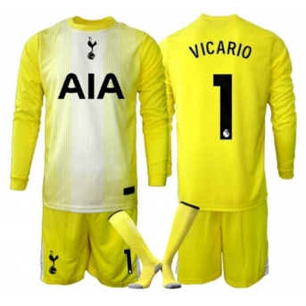 Billige Fotballdrakt Tottenham Hotspur Guglielmo Vicario #1 Keeper Replika Tredjedraktsett Barn 2025-26 Langermet (med bukser)